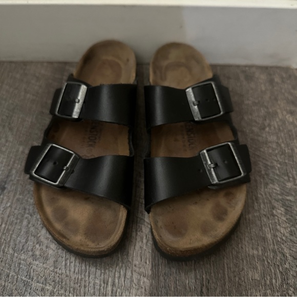 Birkenstock Black Leather Sandals - Picture 1 of 6